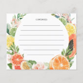 Carte de recette Fête des mariées Tropical Citrus (Dos)