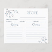 Carte de recette Fête des mariées végétale bleu fl (Devant)