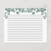 Carte de recette Fête des mariées végétale verte (Dos)