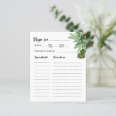 Carte de recette Fête des mariées végétale verte t (Debout devant)