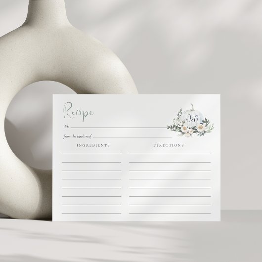 Carte de recette Fête des mariées verte Citrouille