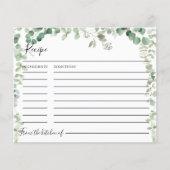 Carte de recette Fête des mariées verte Eucalyptus (Devant)