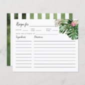 Carte de recette Fête des mariées verte tropicale (Devant / Derrière)