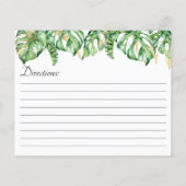 Carte de recette Feuille d'aquarelle tropicale (Dos)