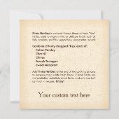 Carte de recette Fines Herbs (Dos)