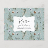 Carte de recette Fleur de forêt florale botanique (Dos)