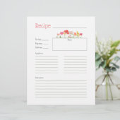 Carte de recette Fleur sauvage aquarelle (Debout devant)