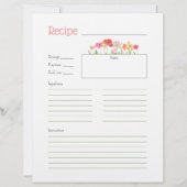 Carte de recette Fleur sauvage aquarelle (Devant)