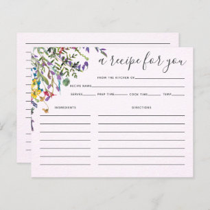 Carte de recette fleur sauvage Fête des mariées aq