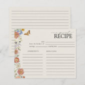 Carte de recette Fleur sauvage Floral Frame Pressé (Devant / Derrière)