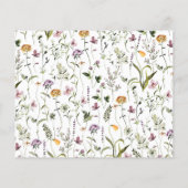 Carte de recette Fleur sauvage Jardin Aquarelle (Dos)