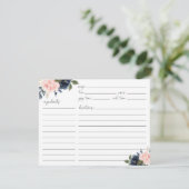 Carte de recette Floral Blush et Navy (Debout devant)