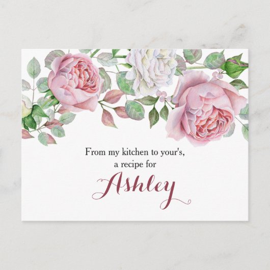 Carte de recette Floral Rose du pays rose de Bourg (Devant)