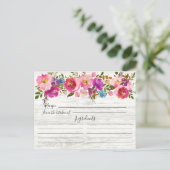 Carte de recette Floral Rustic Wood Watercolor (Debout devant)