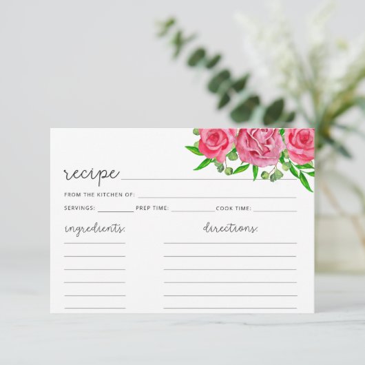 Carte de recette florale (Debout devant)