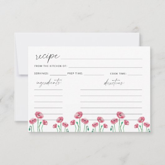 Carte de recette florale (Devant)