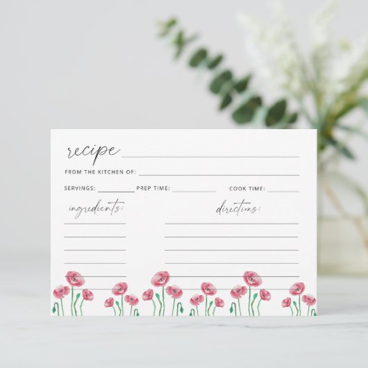 Carte de recette florale (Debout devant)