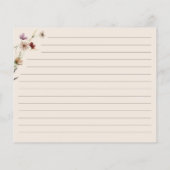 Carte de recette florale (Dos)