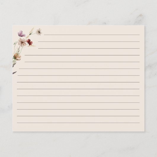 Carte de recette florale (Dos)