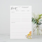 Carte de recette florale à l'abeille Bumblebee Bee (Debout devant)