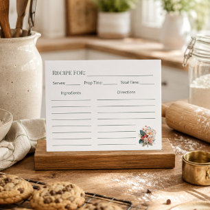 Carte de recette florale aux fruits personnalisée