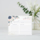 Carte de recette florale bleu roux rose bleu Dusty (Debout devant)