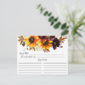 Carte de recette florale Bouquet de tournesol d'au (Debout devant)