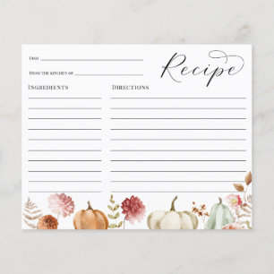 Carte de recette florale Burgundy pour la douche d