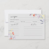 Carte de recette florale de fleurs sauvages boho (Devant)