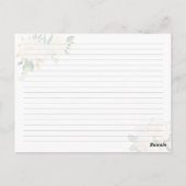 Carte de recette florale en or blanc (Dos)