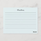 Carte de recette florale Eucalyptus Watercolor (Dos)