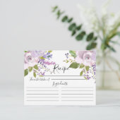 Carte de recette florale Lavender Watercolor (Debout devant)