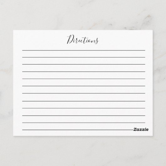 Carte de recette florale Navy & Blush (Dos)