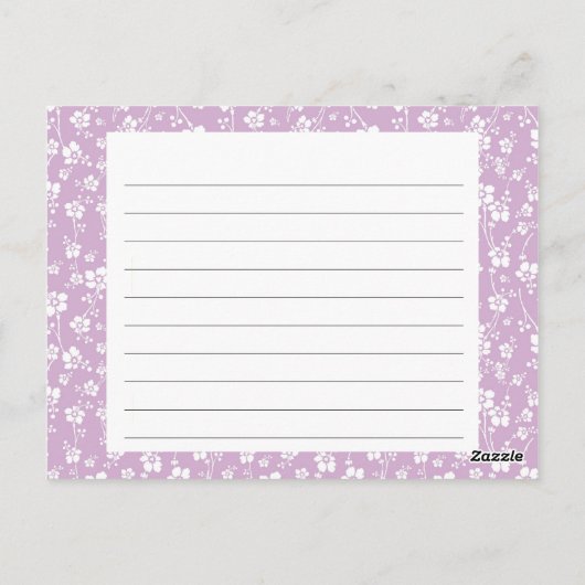 Carte de recette florale pourpre (Dos)