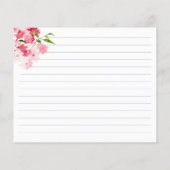 Carte de recette florale rose (Dos)