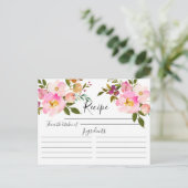 Carte de recette florale rose et pourpre (Debout devant)