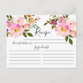 Carte de recette florale rose et pourpre (Devant)