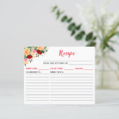 Carte de recette florale Rose romantique (Debout devant)