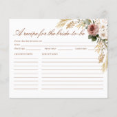 Carte de recette florale rustique pour la future m (Devant)