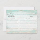 Carte de recette florale turquoise en bois rustiqu (Dos)