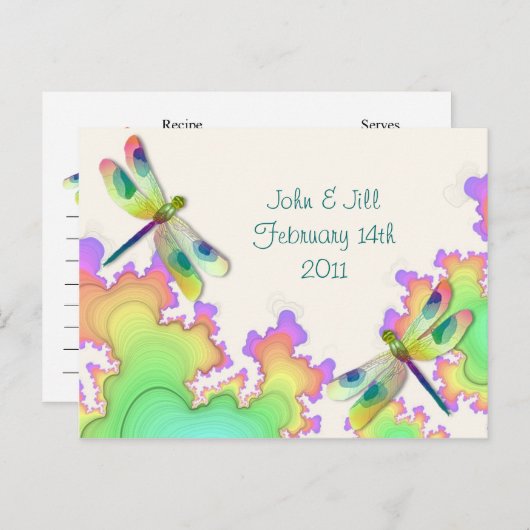 Carte de recette fractale de libellule (Devant / Derrière)