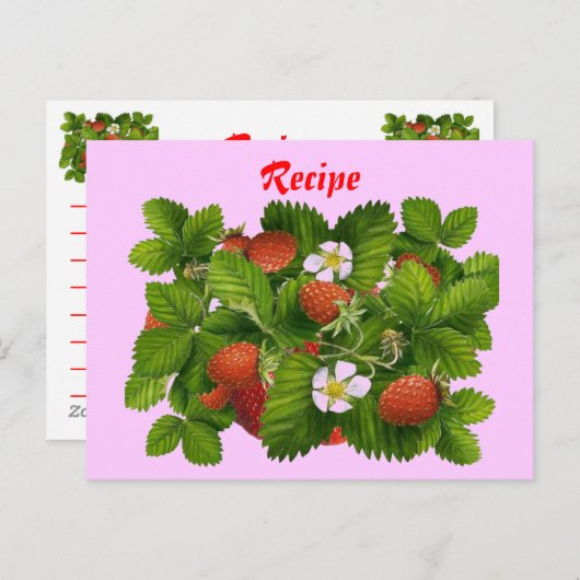 Carte de recette fraise (Devant / Derrière)