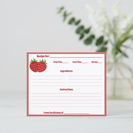 Carte de recette fraise (Debout devant)