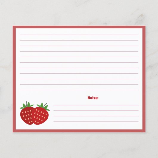 Carte de recette fraise (Dos)
