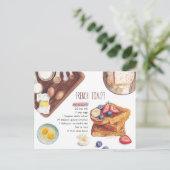 Carte de recette française de pain grillé (Debout devant)