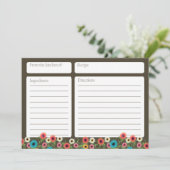 Carte de recette Garden Tea Floral 5x7 (Debout devant)