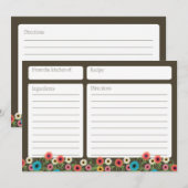 Carte de recette Garden Tea Floral 5x7 (Devant / Derrière)