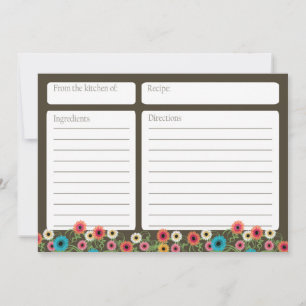 Carte de recette Garden Tea Floral 5x7