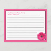 Carte de recette Gerber rose pour un mariage réuss (Dos)