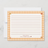Carte de recette Gingham de récolte de citrouille (Dos)